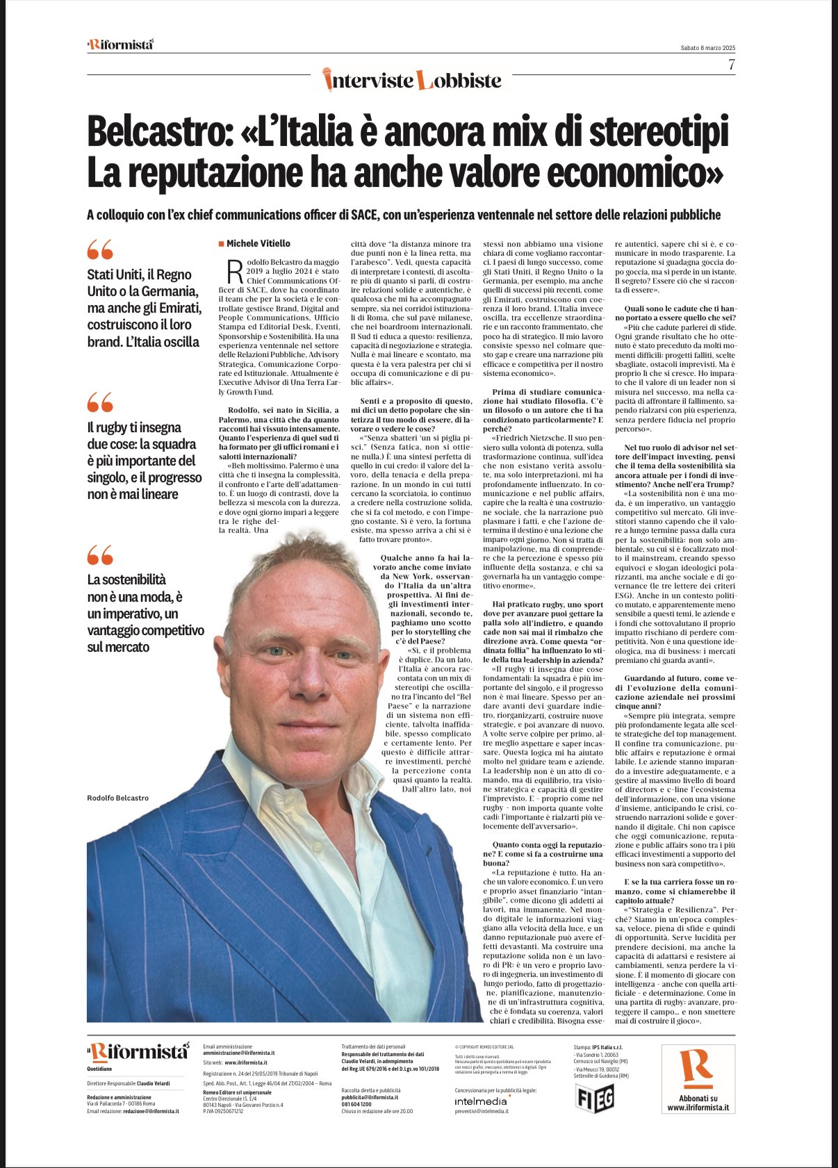 Foto Relazioni pubbliche, Belcastro: “L’Italia è un mix di stereotipi, non ha una visione chiara di come raccontarsi, per questo ci siamo noi”